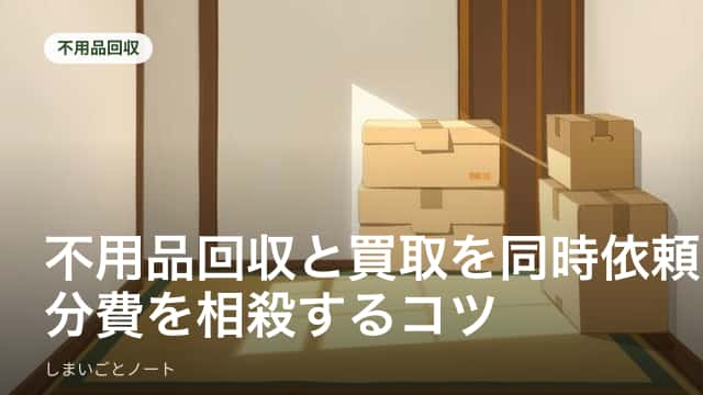 回収スタッフが不用品を査定しながら仕分けしている様子